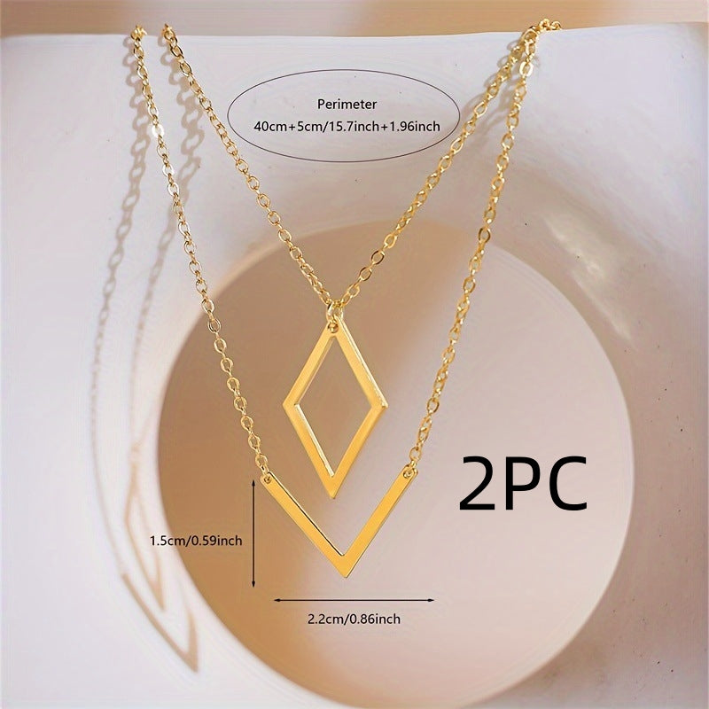 Women's Stainless Steel Fashion Stylish And Personalized Geometric Pendant Necklace