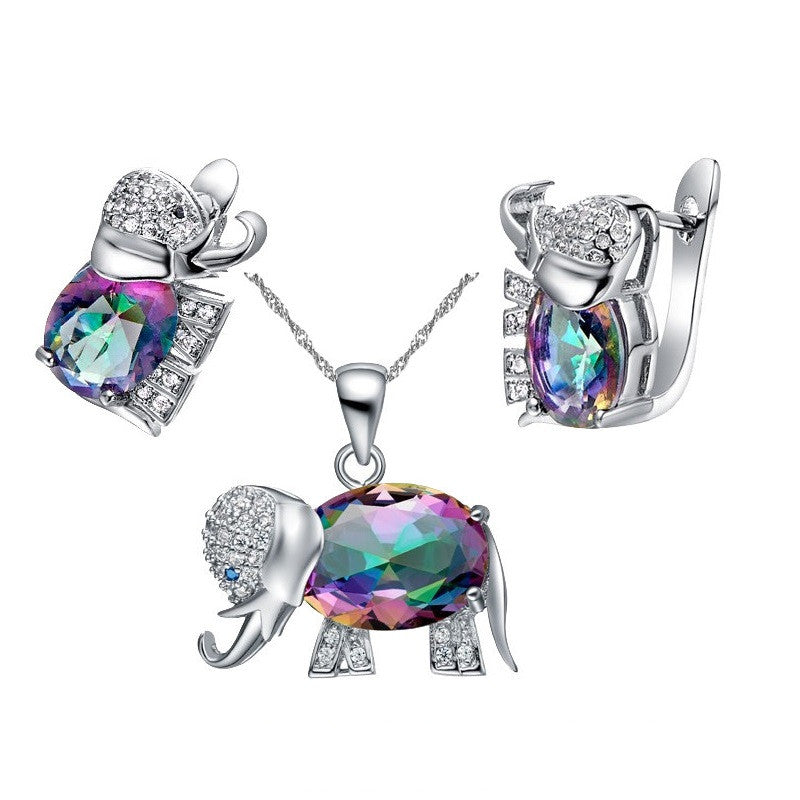 Elefant Edelstein-Set Bunter Schmuck