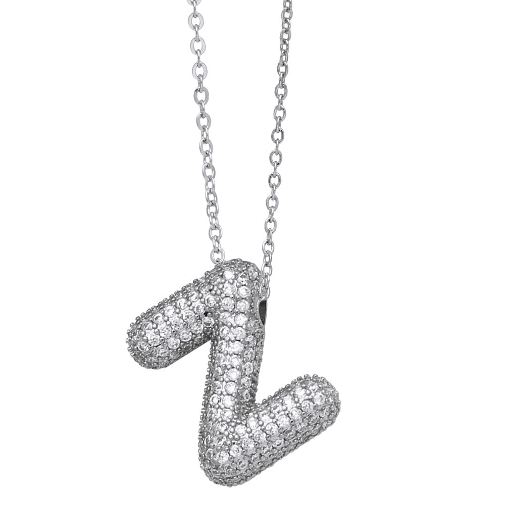 Collar con 26 letras inglesas para mujer con circonitas incrustadas