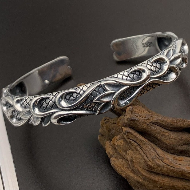 Armband für Herren aus Sterlingsilber 925 im Retro-Stil, gealtert