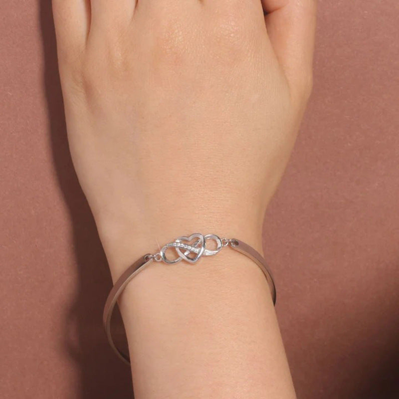 Pulsera brazalete Corazón Infinito Cristal Amor Símbolo Eterno