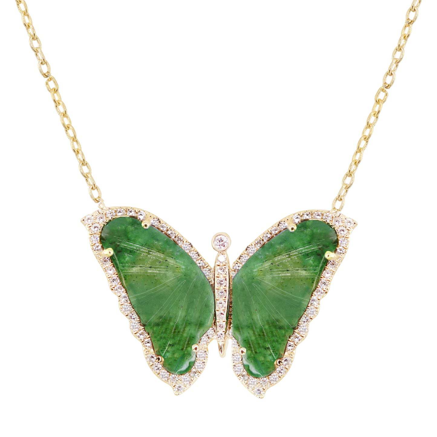 Collar de acrílico con diseño de mariposa pequeña, goteo de aceite y circonio completo