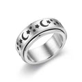 Stars And Moon Titanium Steel Rotatable Ring