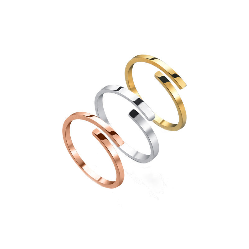 Glänzender schlichter Ring Titanstahlring Damen