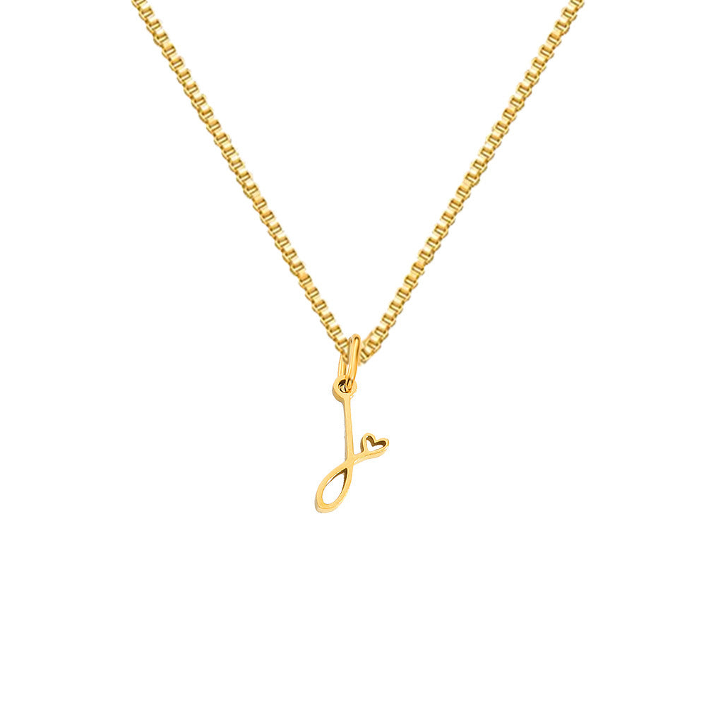26 Love Letters Titanium Steel Pendants Necklace