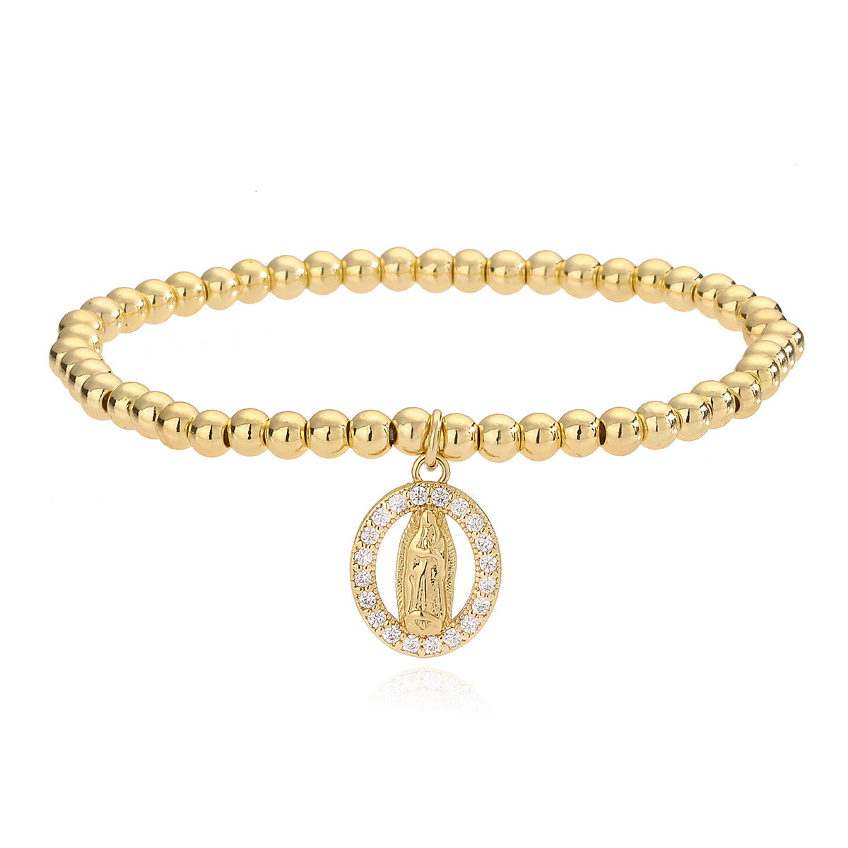 Pulsera con colgante de cruz de María, circonitas incrustadas, personalidad de nicho europeo y americano australiano