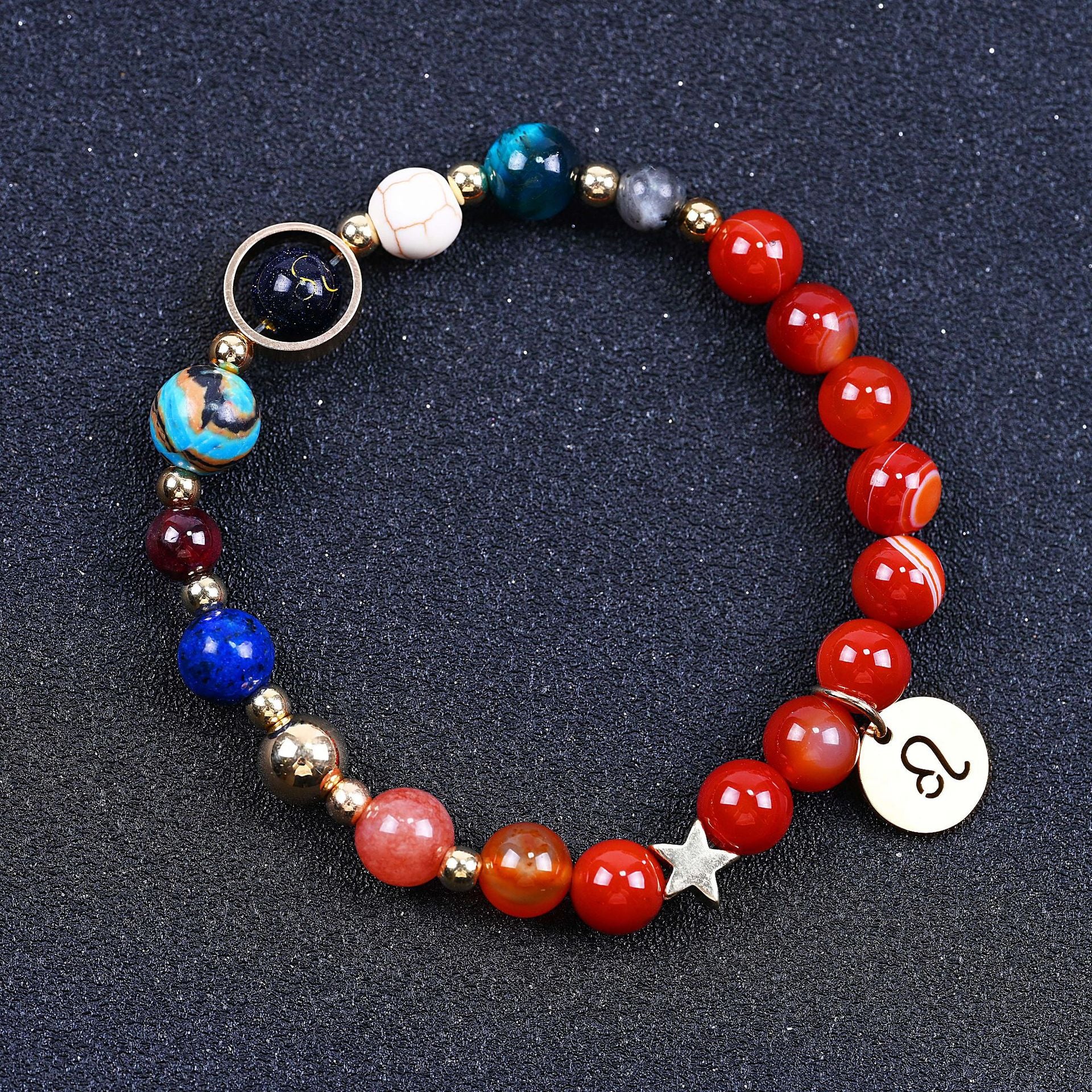 Twelve Constellation Blue San Constellation Bracelet 8mm Agate