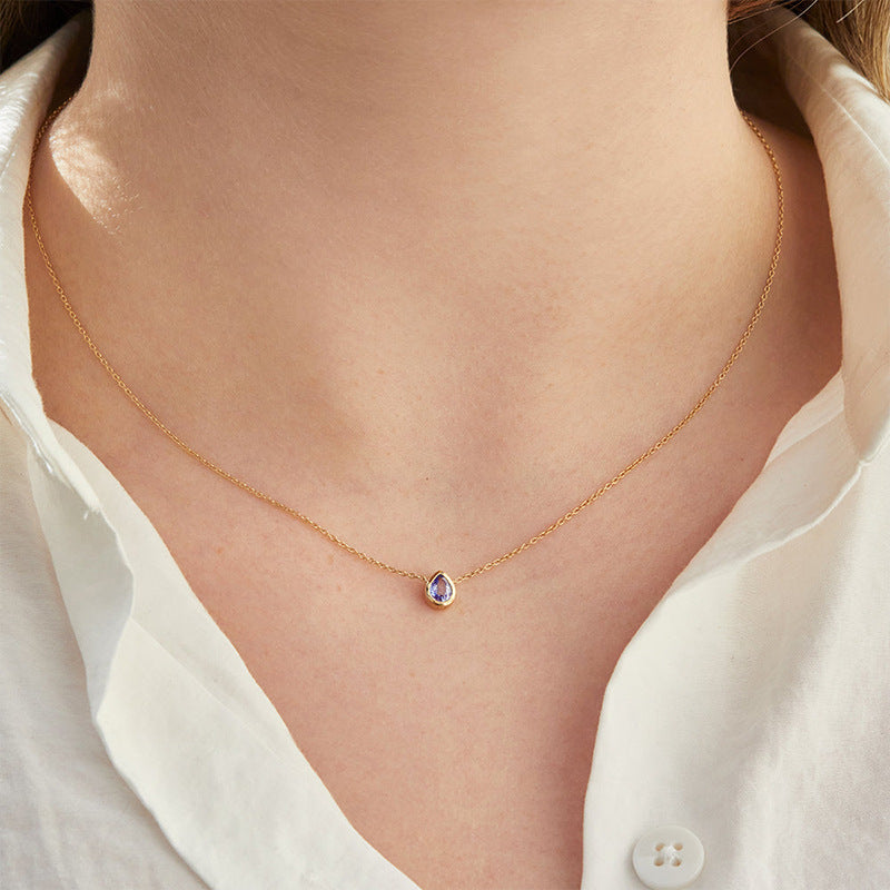 Light Luxury New 925 Silver Droplet Necklace