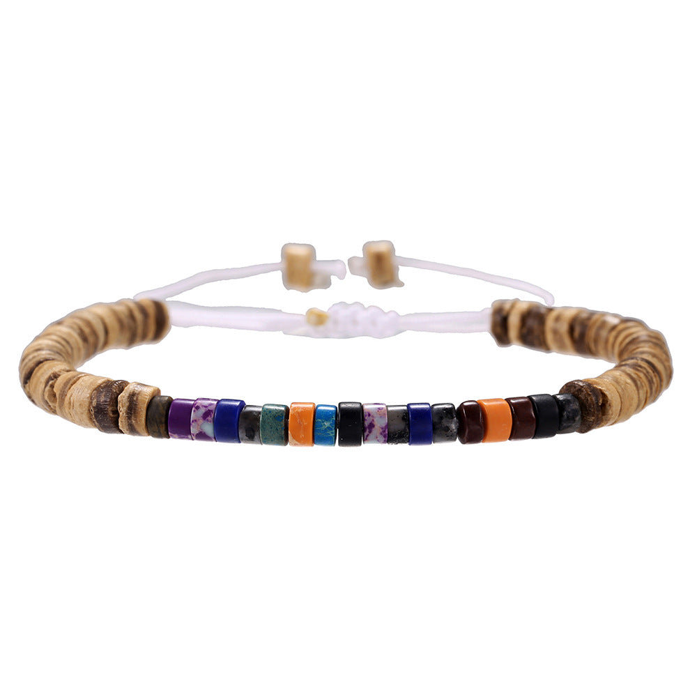 Simple Turquoise Wooden Bead Bracelet