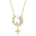 S925 Sterling Silber Stern Mond Halskette Damen Leichte Luxus-Minderheiten-Schlüsselbeinkette