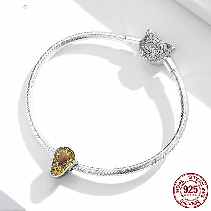 Avocado Sterling Silber S925 Perlen Öltropfen Perlen