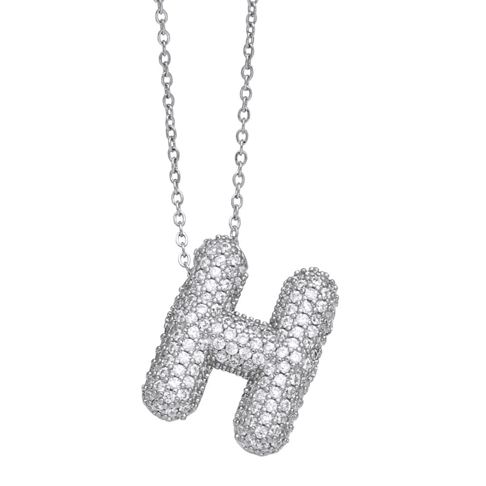 Collar con 26 letras inglesas para mujer con circonitas incrustadas