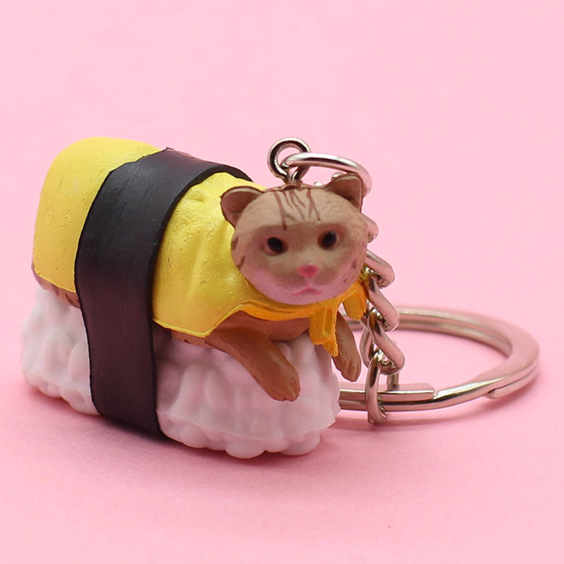 Lindo Colgante de Ropa de Bolsa de Gato de Sushi