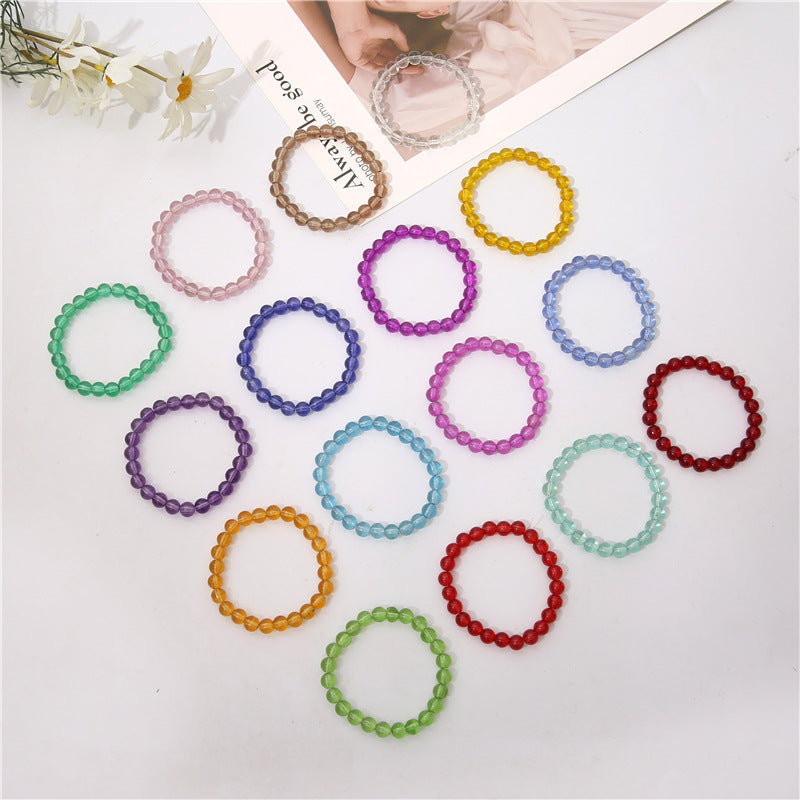 Solid Color Transparent Glass Bracelet