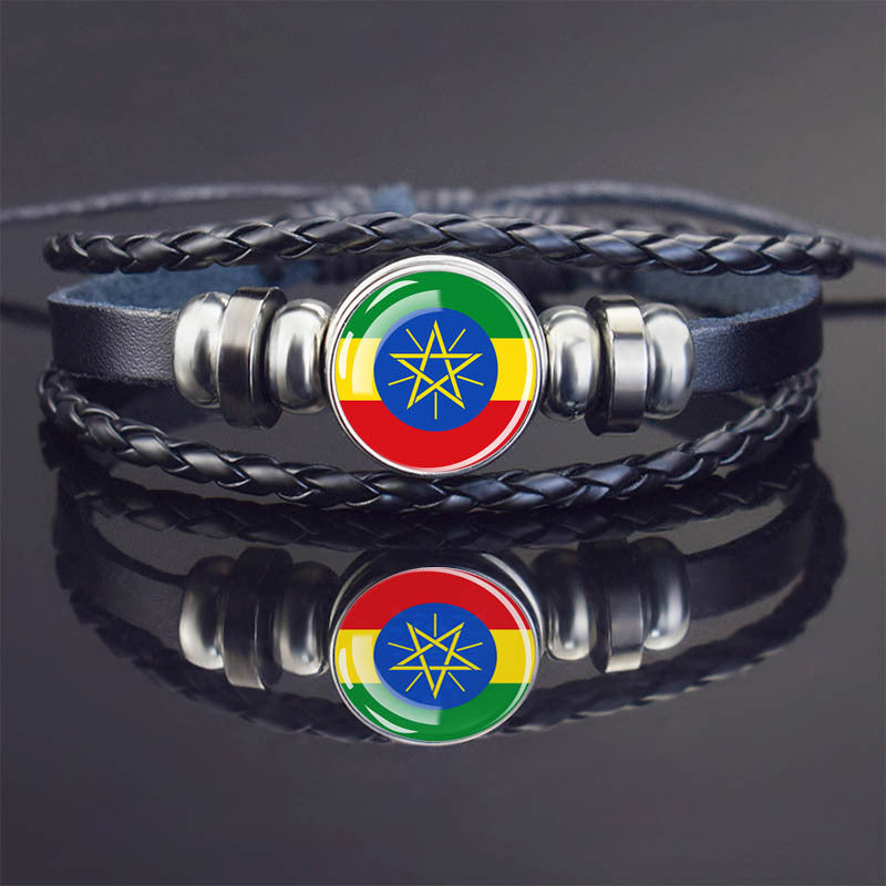World Flag Bracelet Woven Twisted
