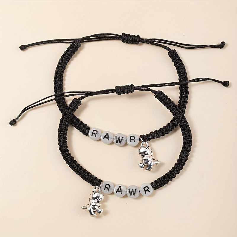 Luminous Letters Hand-woven Adjustable Bracelet Suit