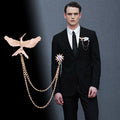 Herren-Fransenkette mit Diamant-Adlerbrosche