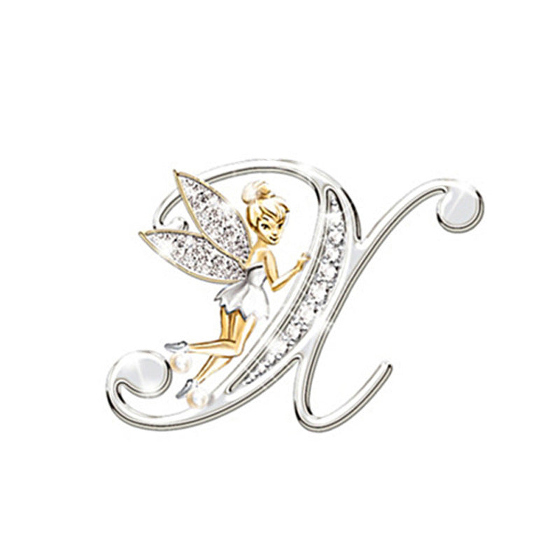 Broche de mujer con 26 letras inglesas