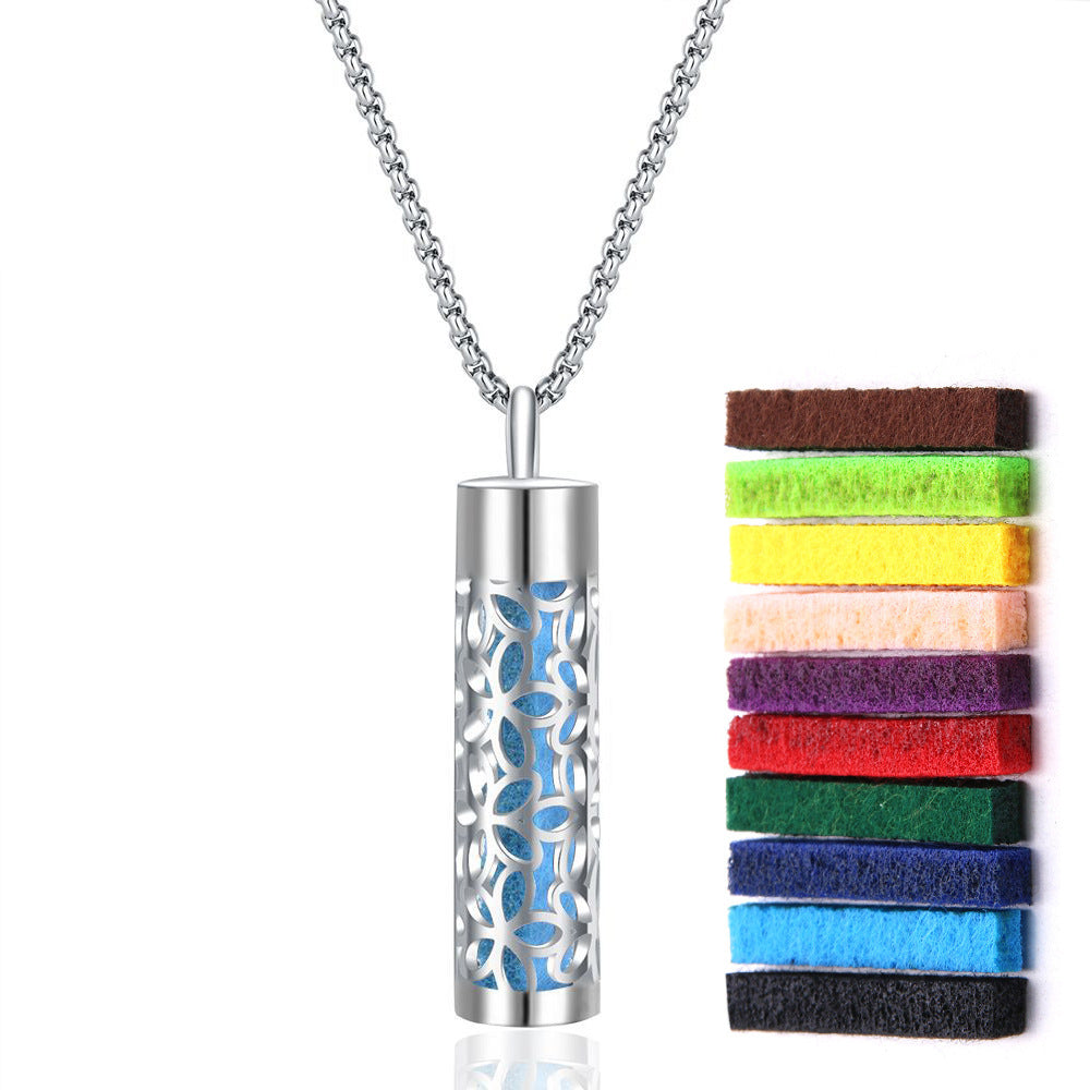 316L Stainless Steel Aromatic Perfume Oil Essential Oil Diffuser Pendant Necklace