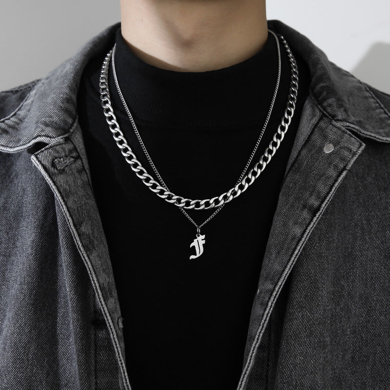 Ins Style Letter Necklace Titanium Steel