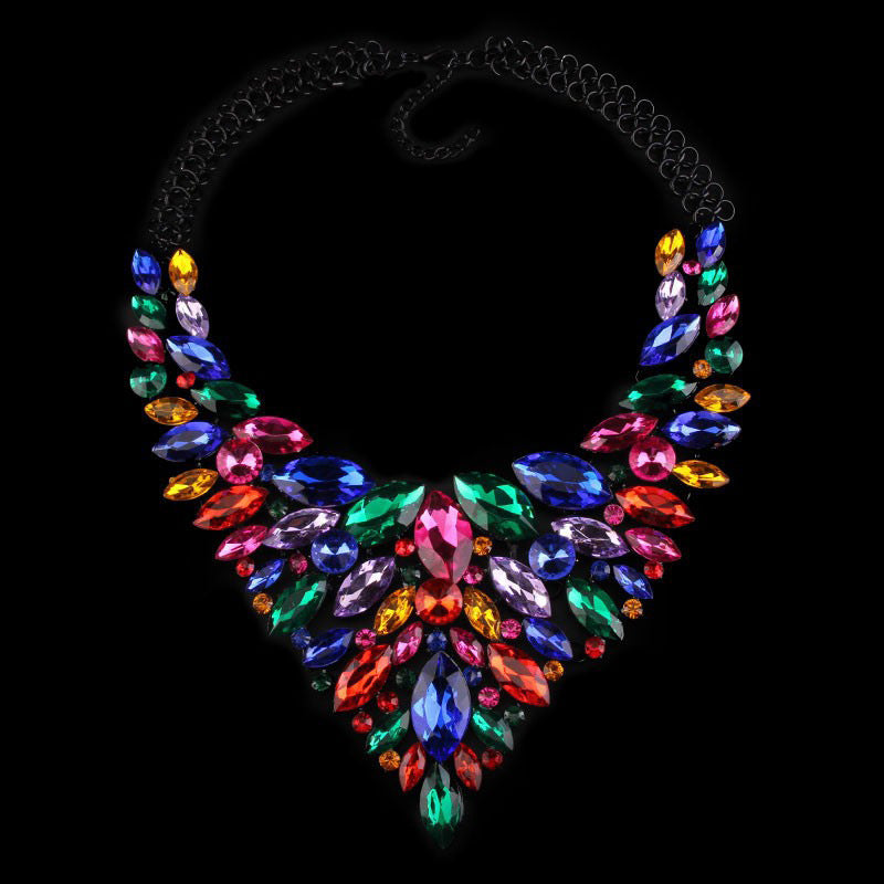 Legierung Strass Halskette Luxus Voll Diamant Pulloverkette