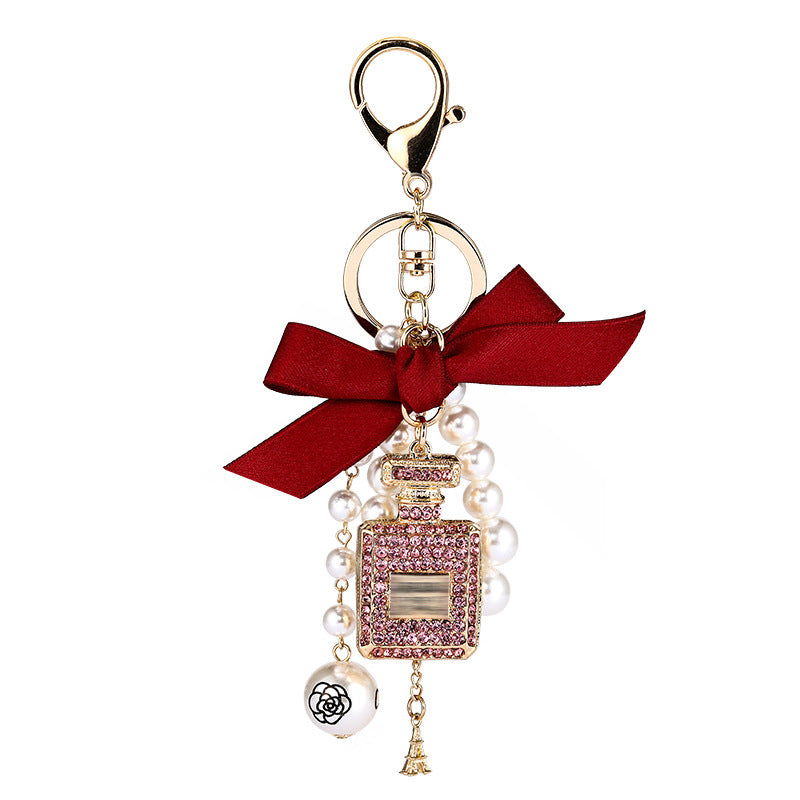 Creative Crystal Perfume Bottle Rhinestone Keychain