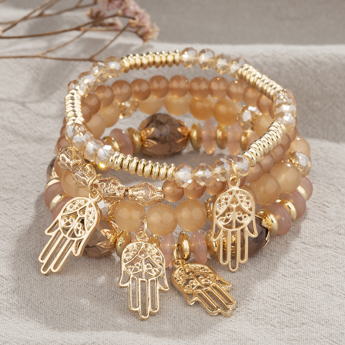 Pulsera bohemia, joyas creativas para mujer, Palma