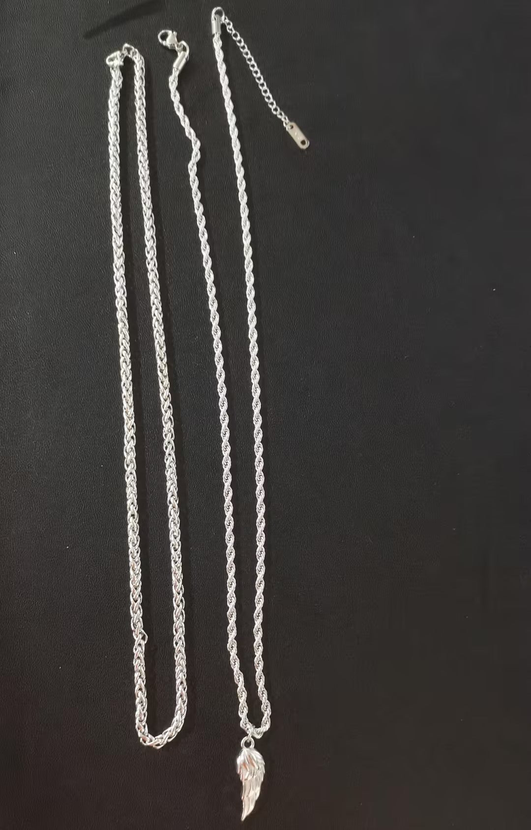 Titanium Steel Men's Classic Wing Pendant Necklace