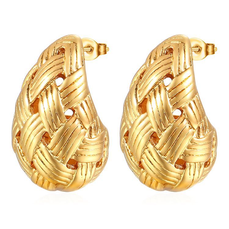 Pendientes de gota de acero inoxidable de moda para mujer
