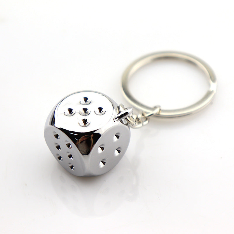 Llavero de dados tridimensional de metal creativo