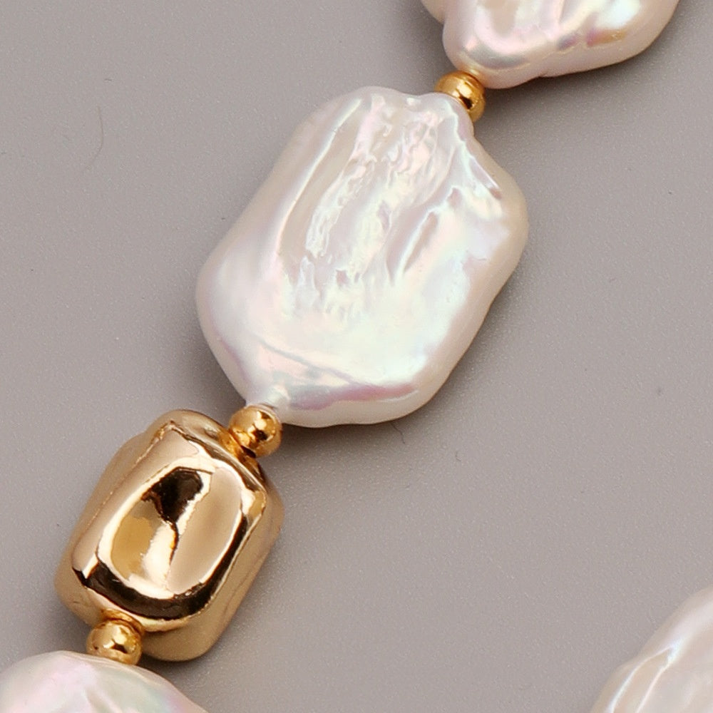 Vintage Stone Square Baroque Pearl Jewelry