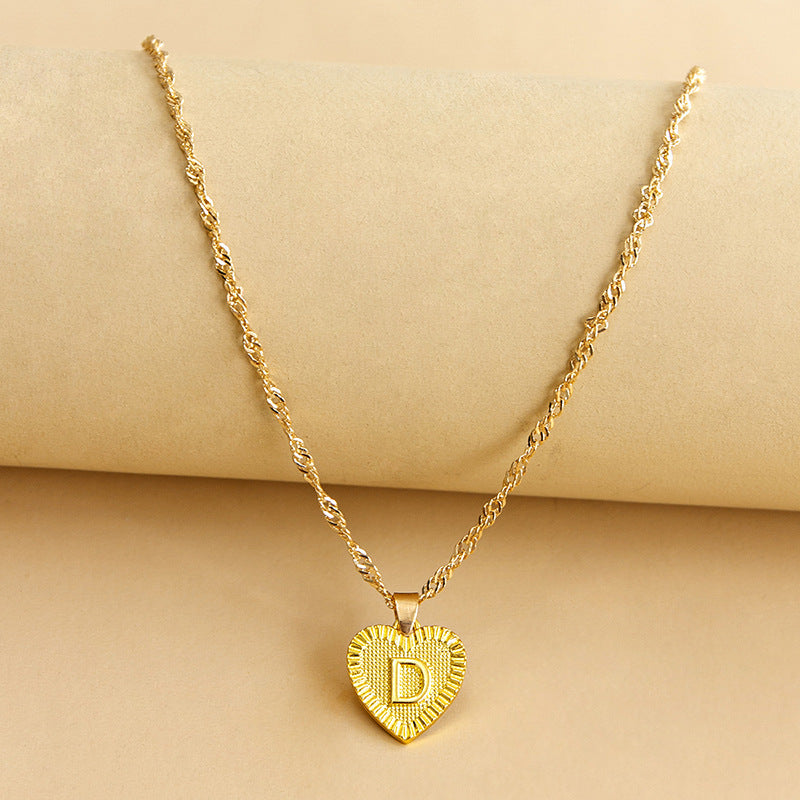 26 English Initial Letter Pendant Necklaces For Women