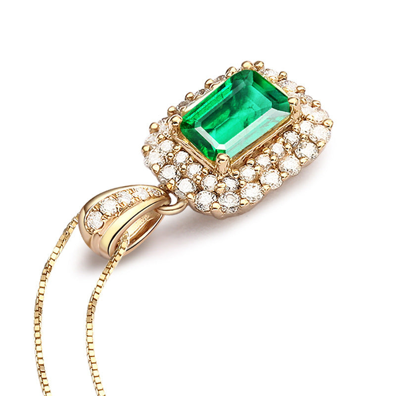 Vergoldet 18K Gelbgold Farbe Mode Smaragd Edelstein Simulation