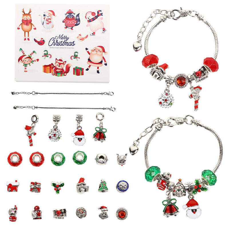 Weihnachtsarmband Perlen Geschenkbox Schmuckset