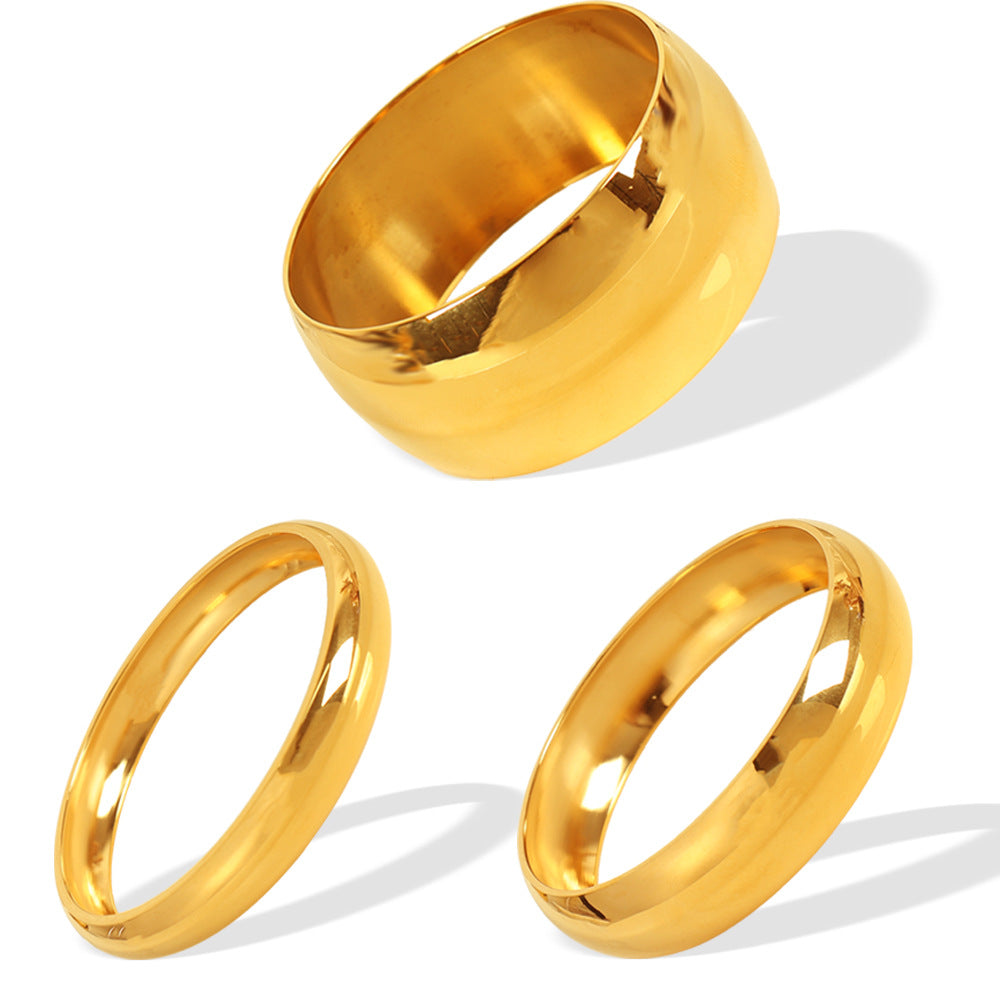 Metal Glossy Surface Simple Bracelet Wide Face