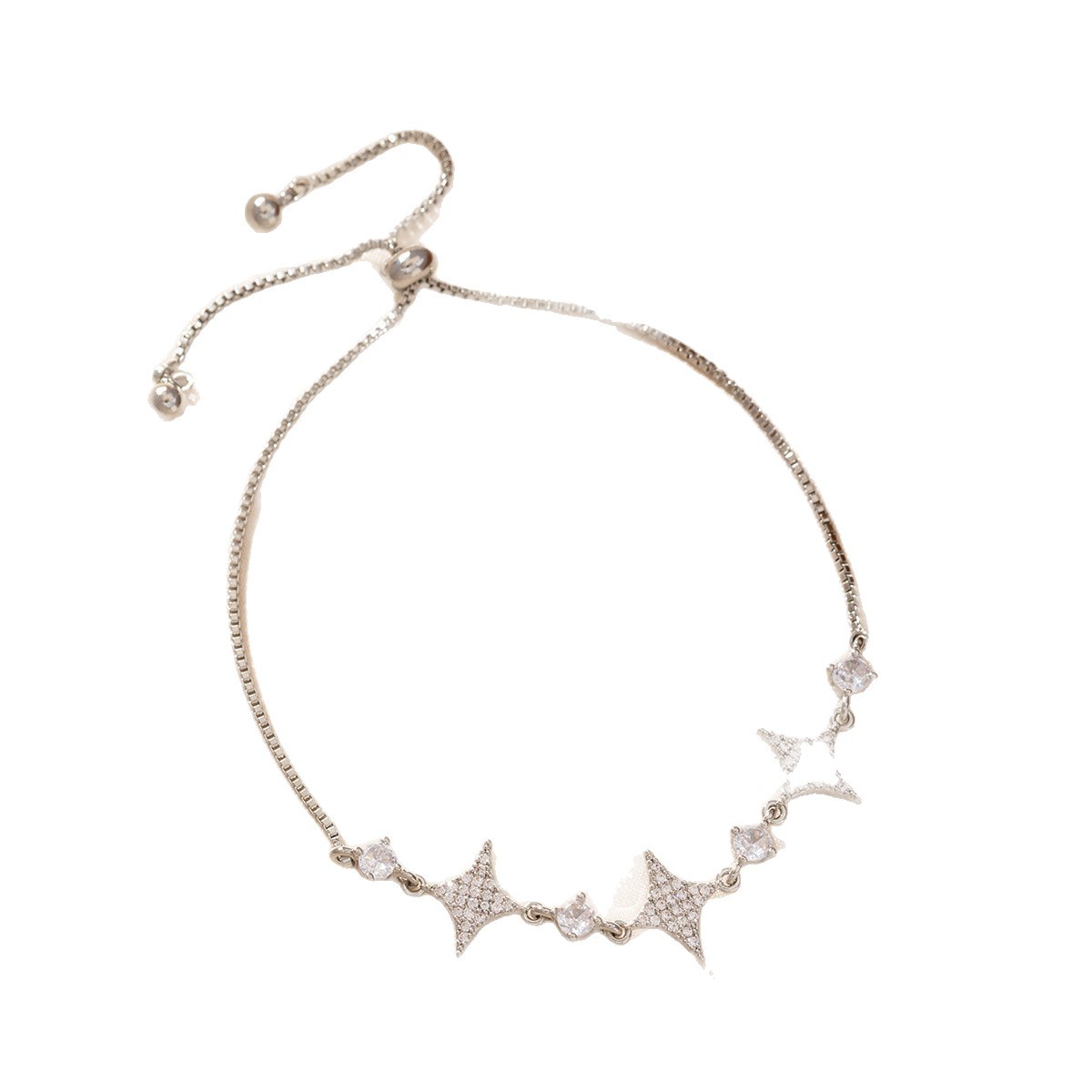 Sparkling tassel zircon four-pointed star bracelet