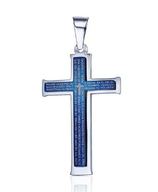 Double Cross Herren Titan Halskette Edelstahl Anhänger Schmuck