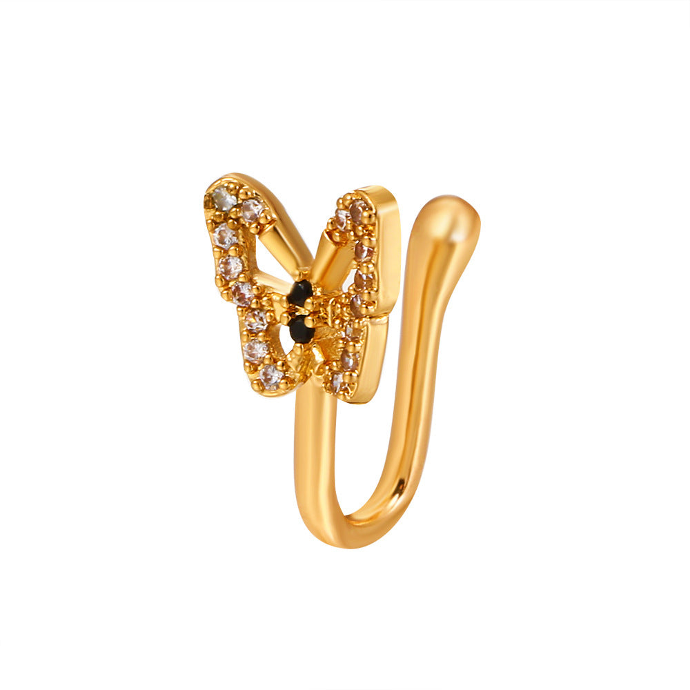 Anillo de nariz falso en forma de U de personalidad a la moda