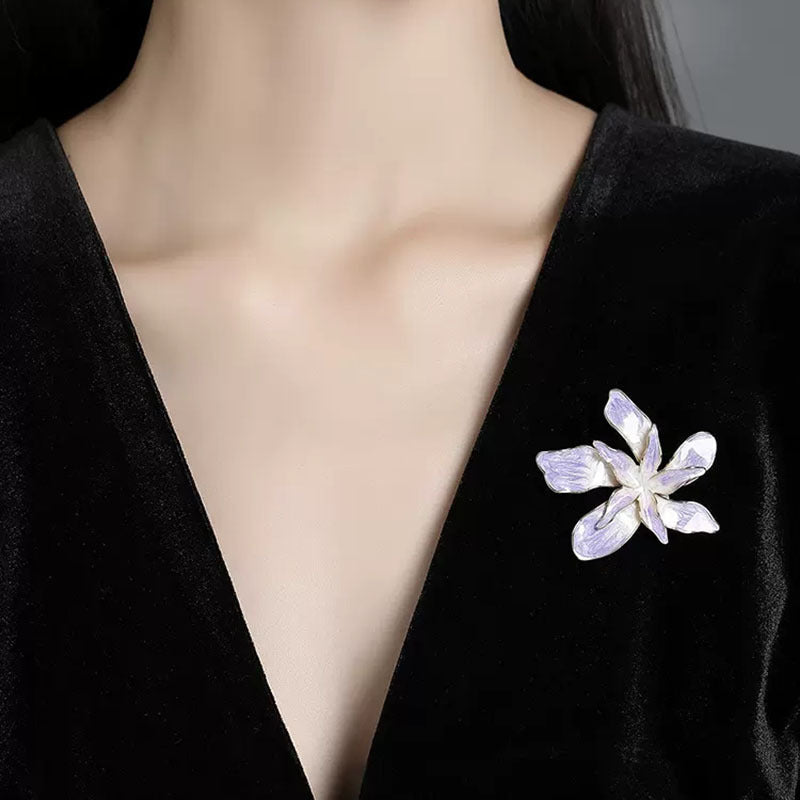 Lila Blumenbrosche Eleganter Anstecker Kleidung Accessoires