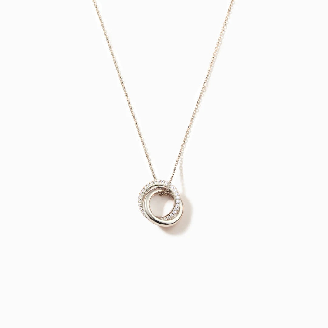 S925 Sterling Silver Interlocking Necklace For Women