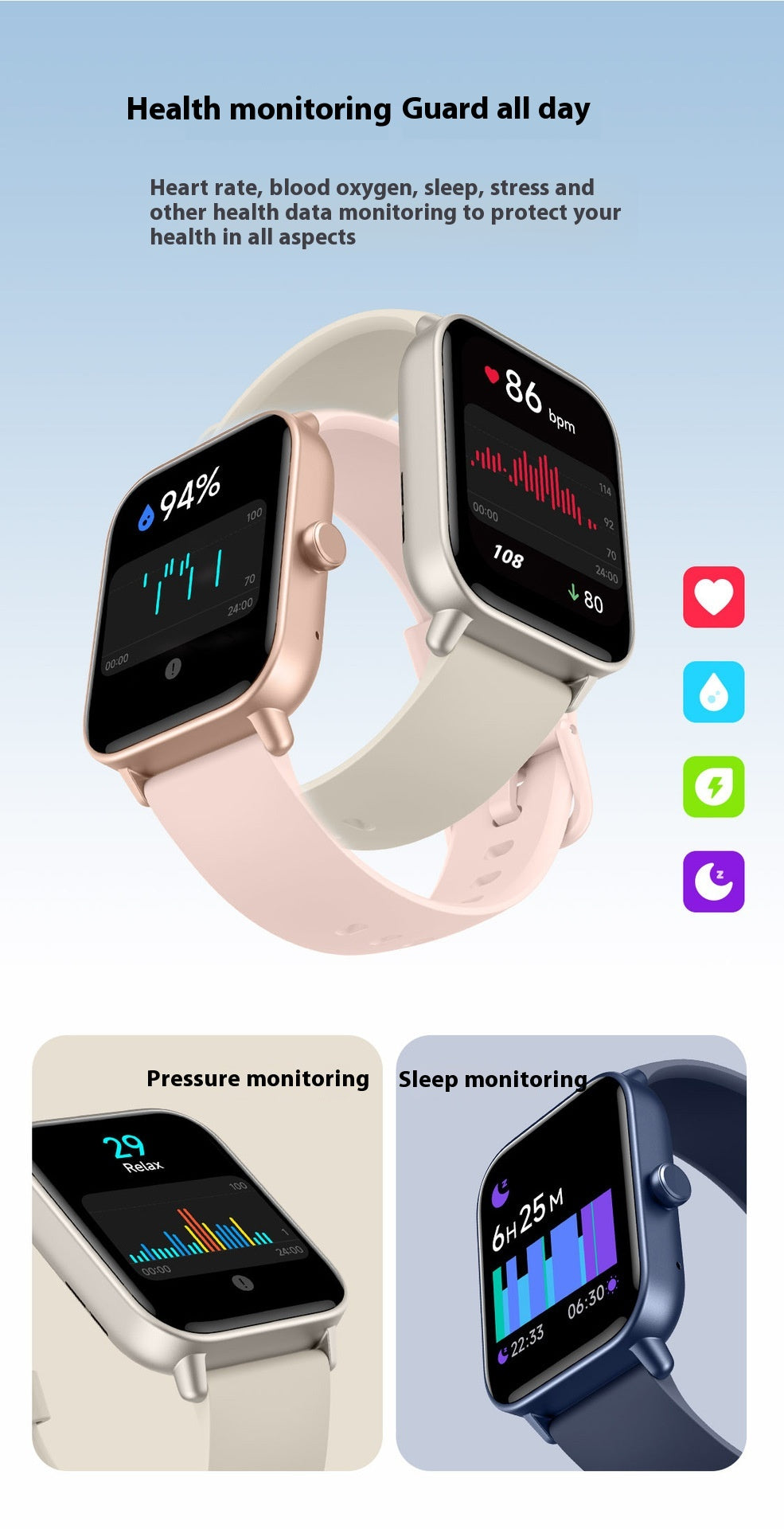 Reloj inteligente multideporte multifunción