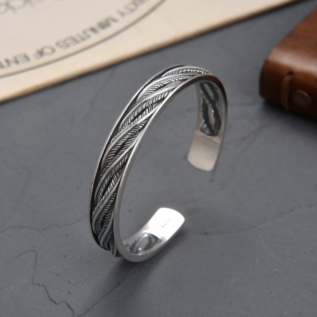 Twist Woven Pattern Antique Bracelet Fashion Personalized Opening Adjustable
