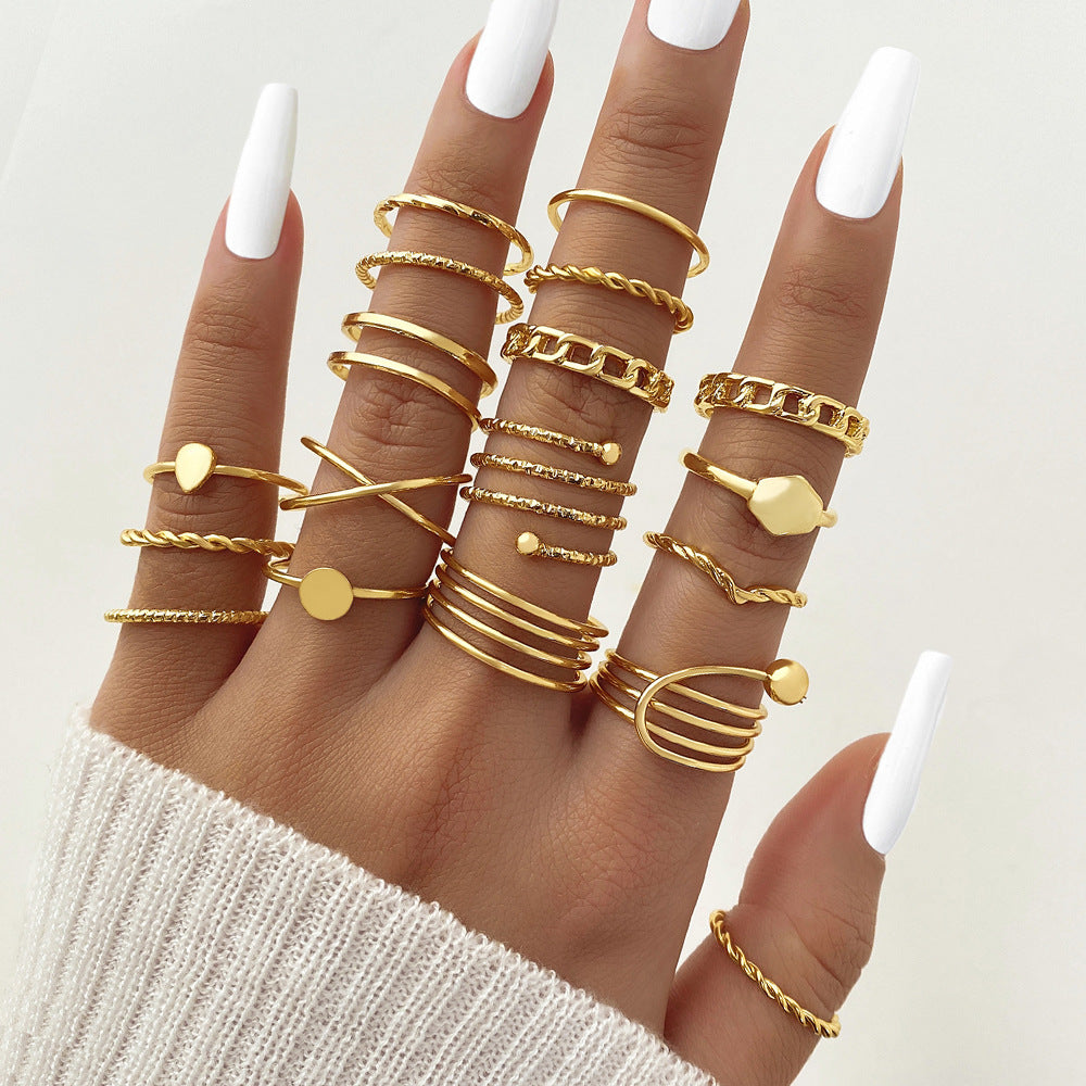 Ring Damen Nischen Senior Knöchelring 23-teiliges Set