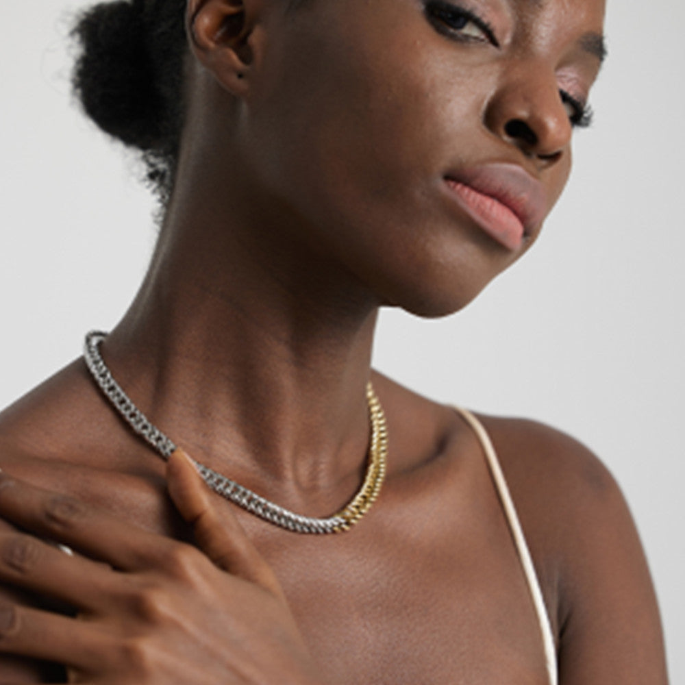 Zweifarbige kubanische Kette Armband