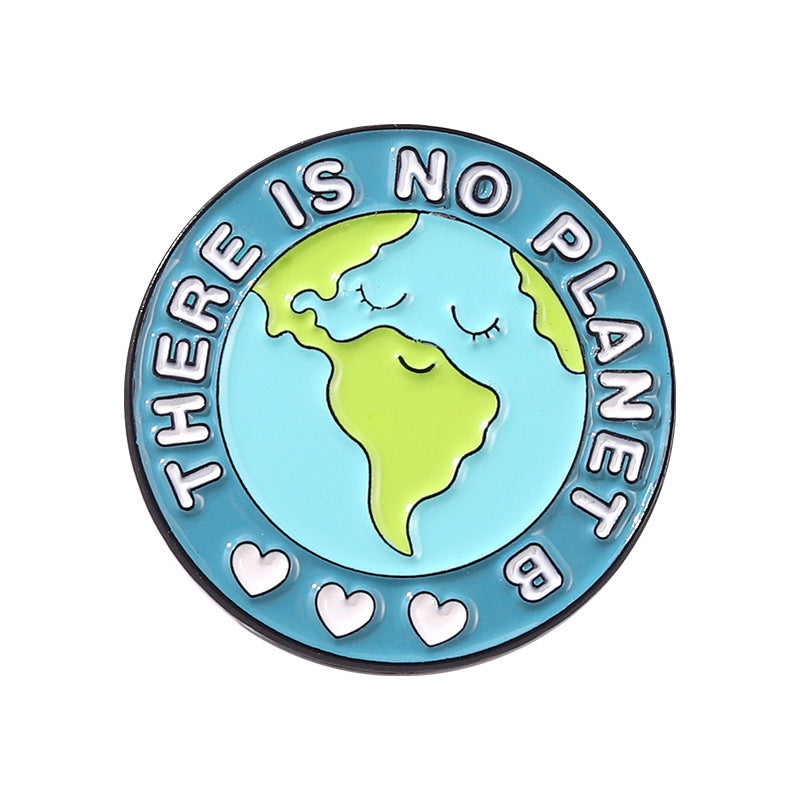 Broche creativo con forma de Tierra de dibujos animados para proteger el planeta