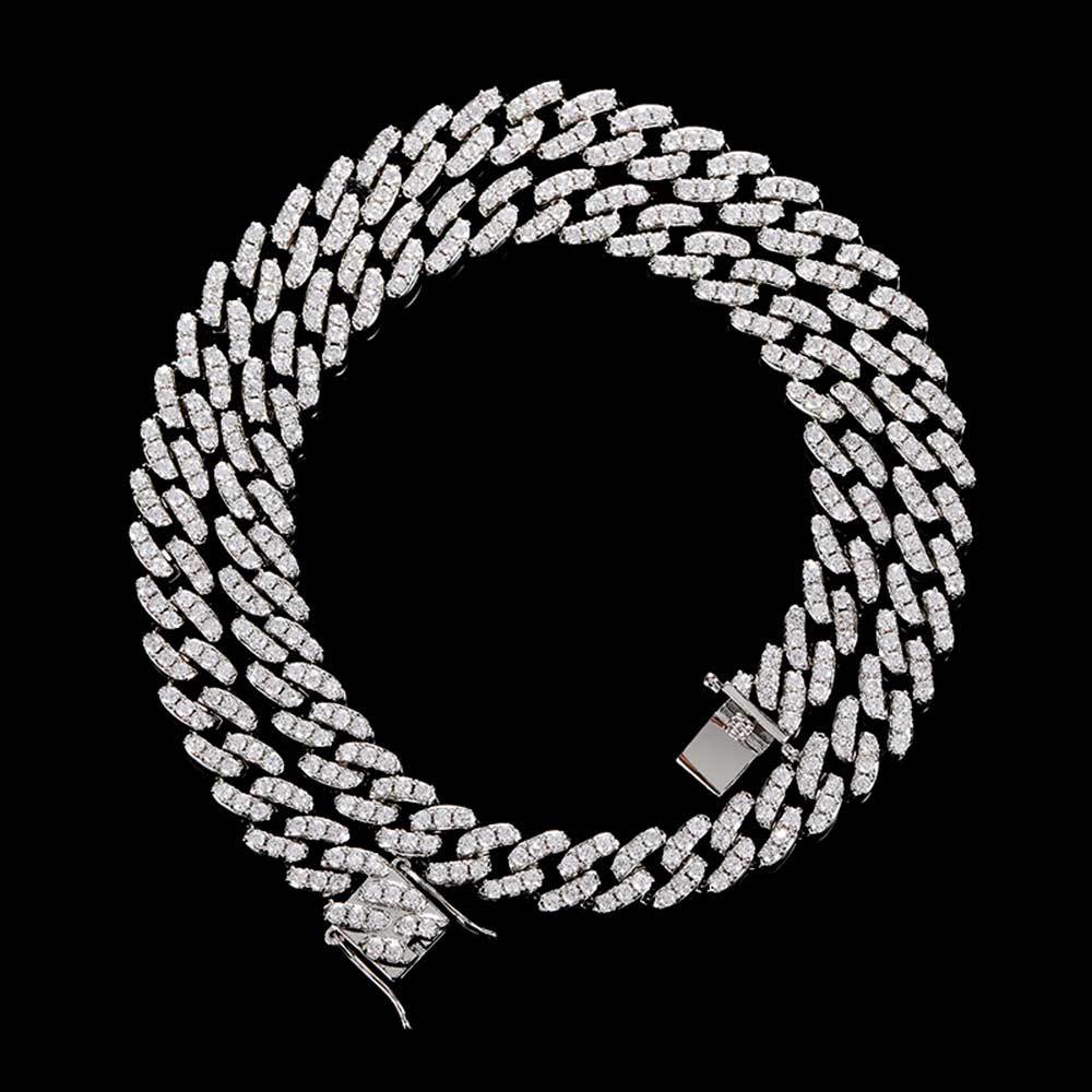 9mm Single Row Zircon Cuban Necklace