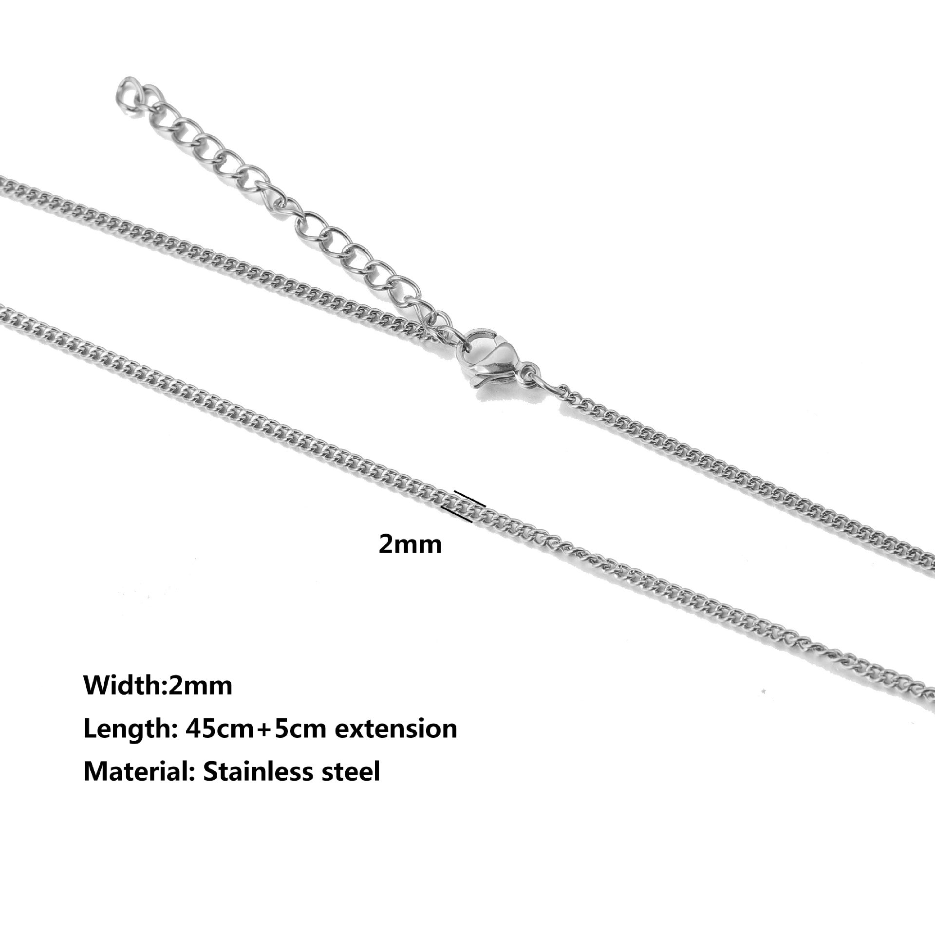 Stainless Steel Water Ripple Chain With Chain Collarbone Chain
