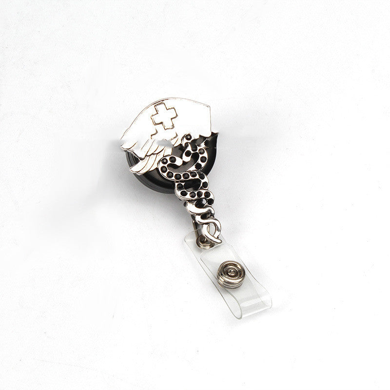 Hebilla retráctil de insignia de moda para gorro de enfermera