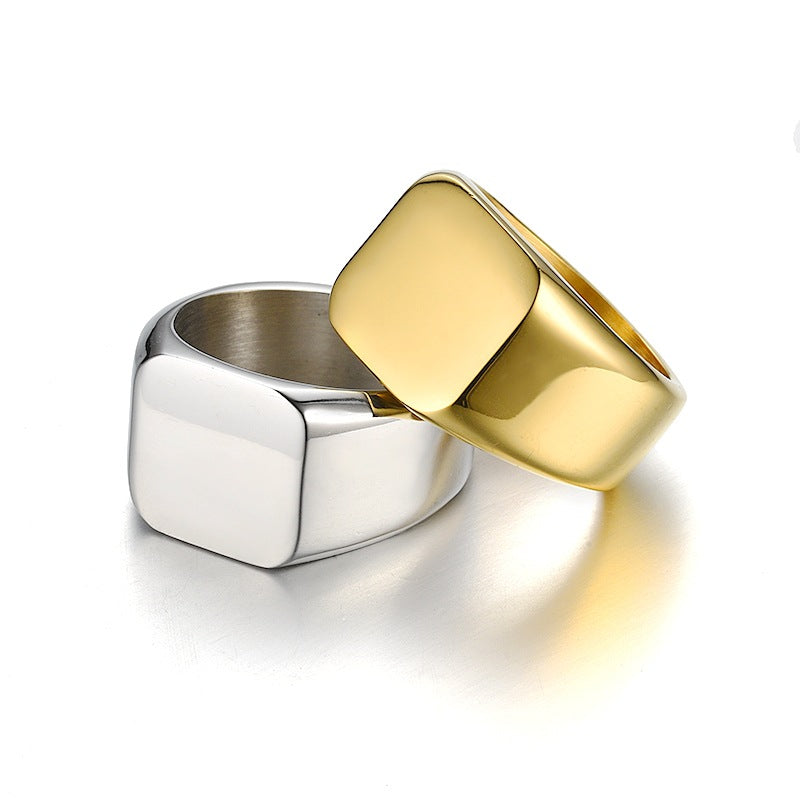 Vintage Edelstahl Glattgesicht-Ring Schmuck Party Geschenk