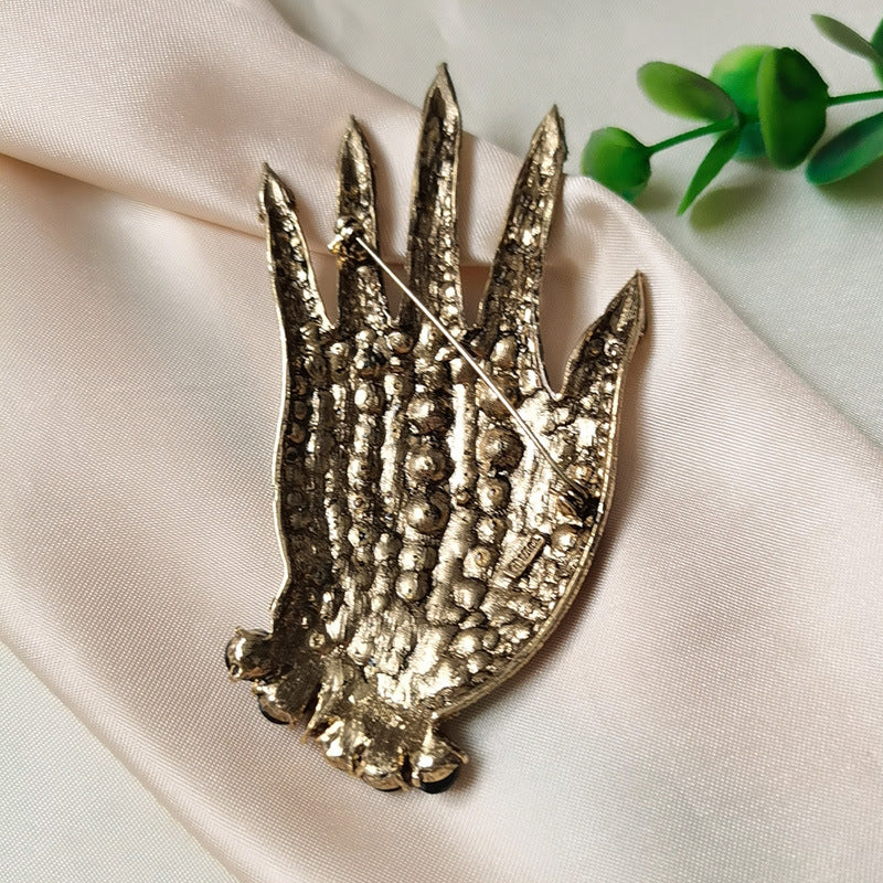 Metall Voll Diamant Handfläche Brosche Kreativer Strass